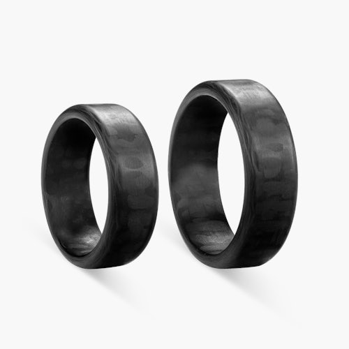 Obrączki ślubne: carbon, płaskie, zaokrąglone 7 mm